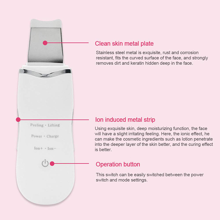 Akumulatorowy ultradźwiękowy peeling do higieny osobistej
