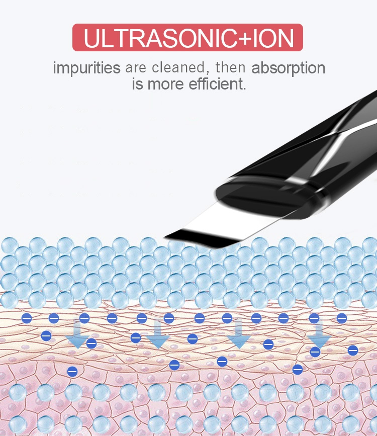 Ultrasonisk hudskrubber for rengjøring av ansiktets porer