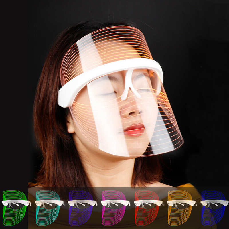 Senėjimą stabdančios raukšlių pašalinimas nuo spuogų odos stangrinantis grožis 7 spalvų LED šviesos terapijos veido kaukės